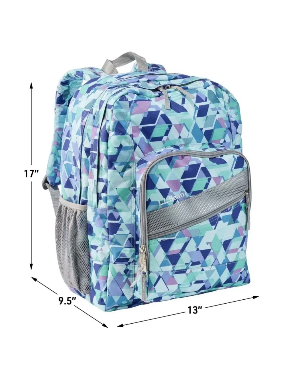 L.L.Bean Deluxe Backpack W/Mesh Pocket Zip- in pattern 